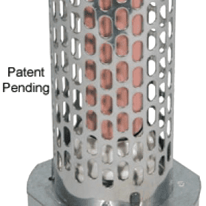 A close up of the bottom of a metal cylinder