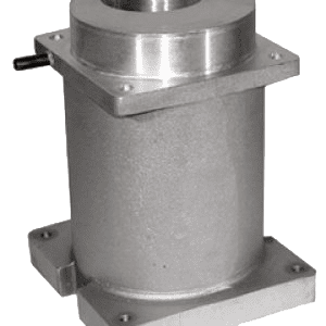 A silver cylinder with a metal base on top of it.