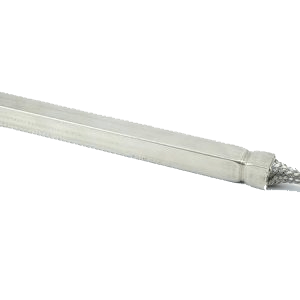 A white tube with a green background