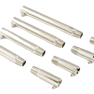 A set of eight pieces of metal.