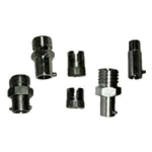 A group of different types of plugs and connectors.