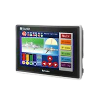 A computer screen with buttons and a plane on it.