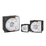 Three different types of time switches on a green background.