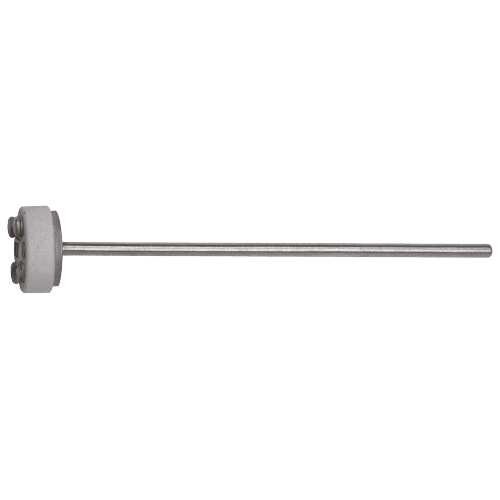 A white metal object with green background