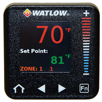 A red bird with wings spread and a tail.