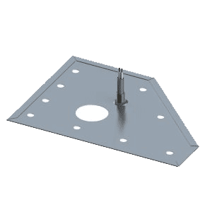 A 3 d image of the top of a metal structure.