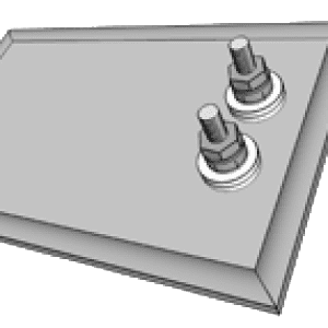 A drawing of two knobs on the side of a metal box.