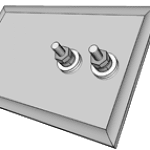 A picture of two toggle switches on the wall.