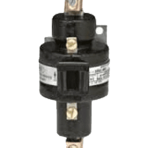 A black and white photo of an electrical device.