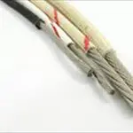 A close up of three different types of cables