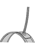 A drawing of a wire on top of a metal arch.