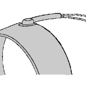 A drawing of a hose connected to an elbow.