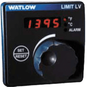 A black and blue watlow limit lv temperature controller.