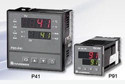 A digital temperature controller is shown with two different sizes.