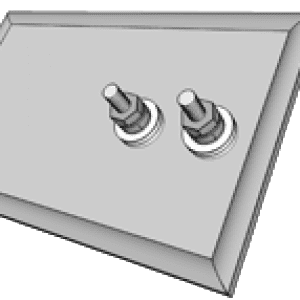 A picture of two toggle switches on the wall.