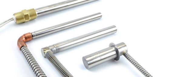 Various types of industrial thermocouples.